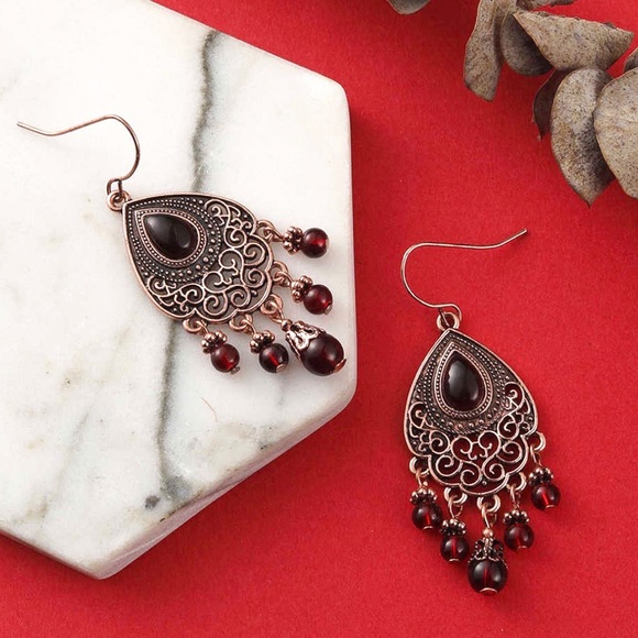 Any 4/$25! Copper Red Beaded Boho Earrings - Picture 7 of 10